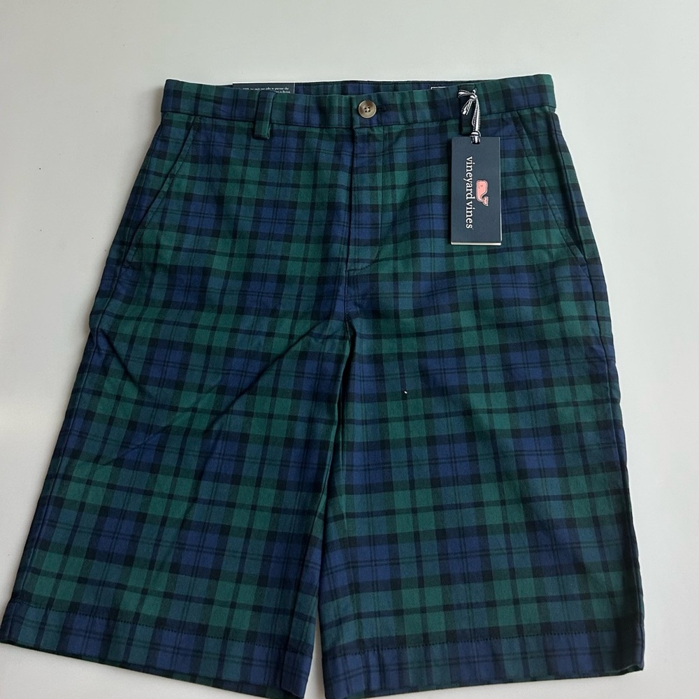 Vineyard Vines Green and Blue Flat Front Shorts